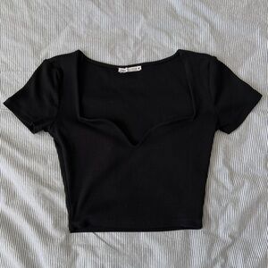 Zara sweetheart neck cropped top